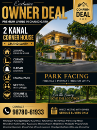Exclusive Owner Deal – Premium 2 Kanal Corner House in Chandigarh!