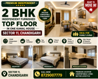2 BHK Fully Furnished Independent Top Floor on 1 Kanal House – Sector 11, Chandigarh